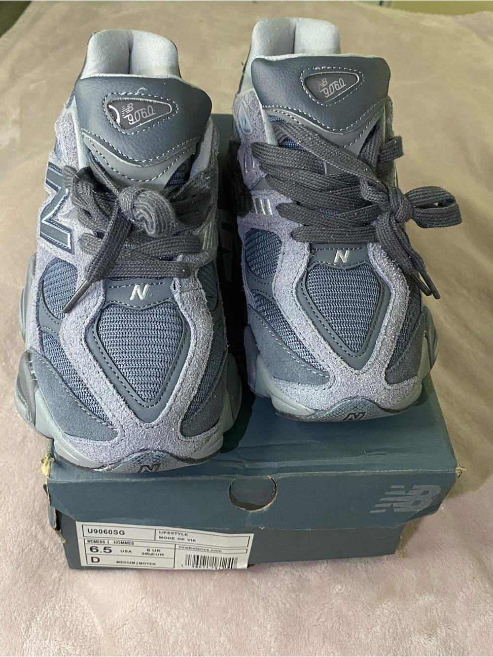 New Balance 9060 women Gray Suede & Mesh Athletic Sneakers size 6.5 - Picture 2 of 8